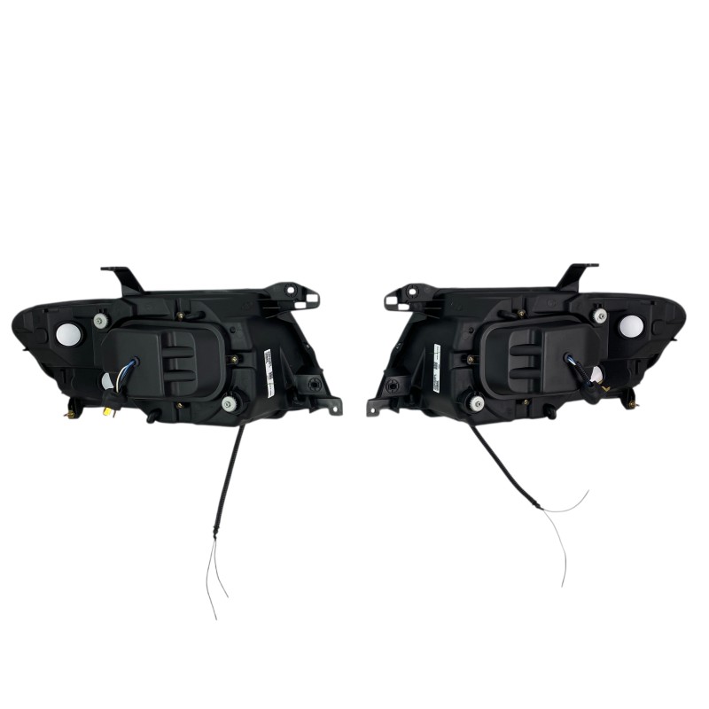 Φανάρια εμπρός Mitsubishi Pajero (2001-2006) angel eyes - μαύρα , με λάμπες (Η1) - σετ 2τμχ.