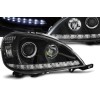 Φανάρια εμπρός Mercedes ML W163 (2001-2005) led - μαύρα , με λάμπες (Η1/H1) - σετ 2τμχ.