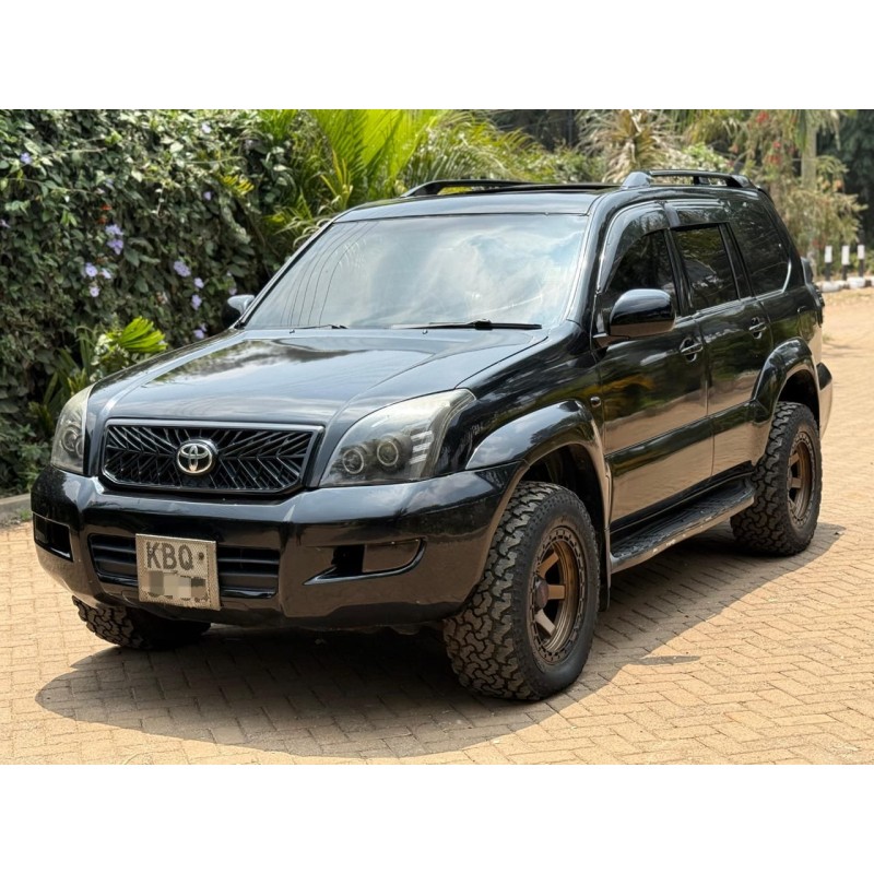 Φανάρια εμπρός Toyota Land Cruiser 120 (2003-2009) angel eyes - μαύρα , με λάμπες (Η7) - σετ 2τμχ.