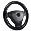 Δερμάτινο κάλυμμα τιμονιού 38 cm - Carbon - κόκκινες ραφές - 1 τμχ.