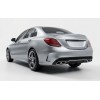 Diffuser προφυλακτήρα Mercedes C-class W205 (2014+) - AMG look - με μπούκες