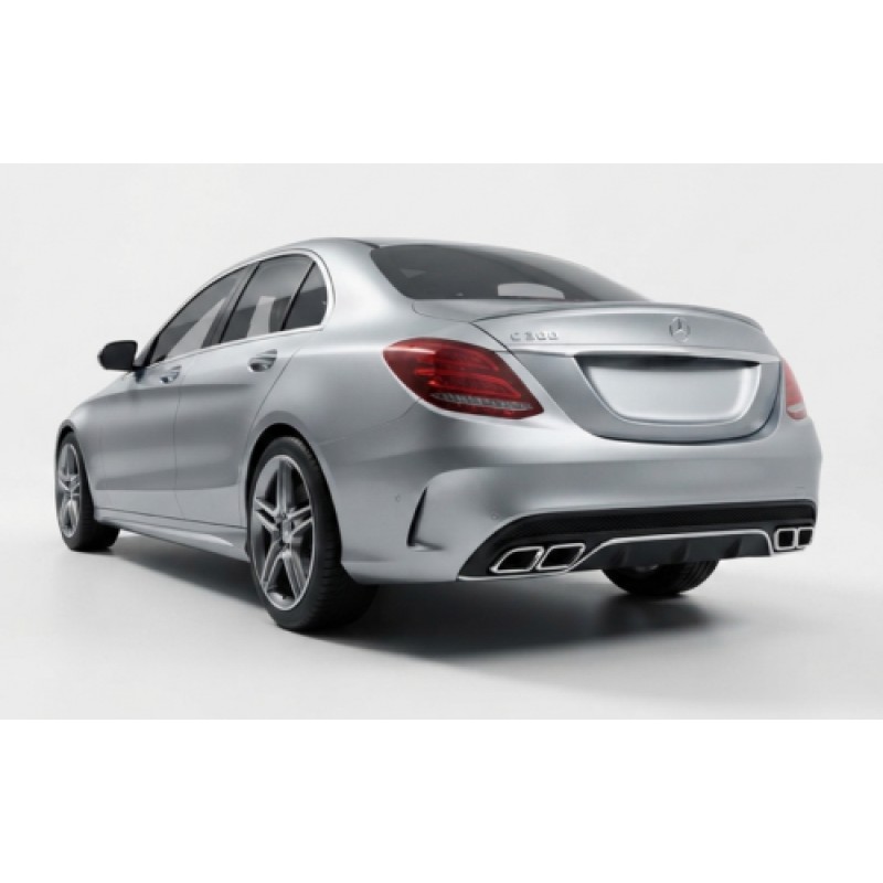 Diffuser προφυλακτήρα Mercedes C-class W205 (2014+) - AMG look - με μπούκες