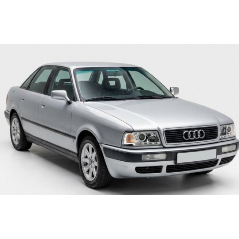 Φανάρια εμπρός Audi 80 (1991-1994) led - chrome , με λάμπες (Η1) - σετ 2τμχ.