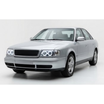 Φανάρια εμπρός Audi 80 B4 (1991-1994) angel eyes - chrome , με λάμπες (Η1) - σετ 2τμχ.