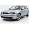 Φανάρια εμπρός Audi A3 (1996-2000) angel eyes - μαύρα , με λάμπες (Η1) - σετ 2τμχ.