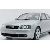 Φανάρια εμπρός Audi A3 (2000-2003) angel eyes - μαύρα , χωρίς λάμπες (Η7) - σετ 2τμχ.
