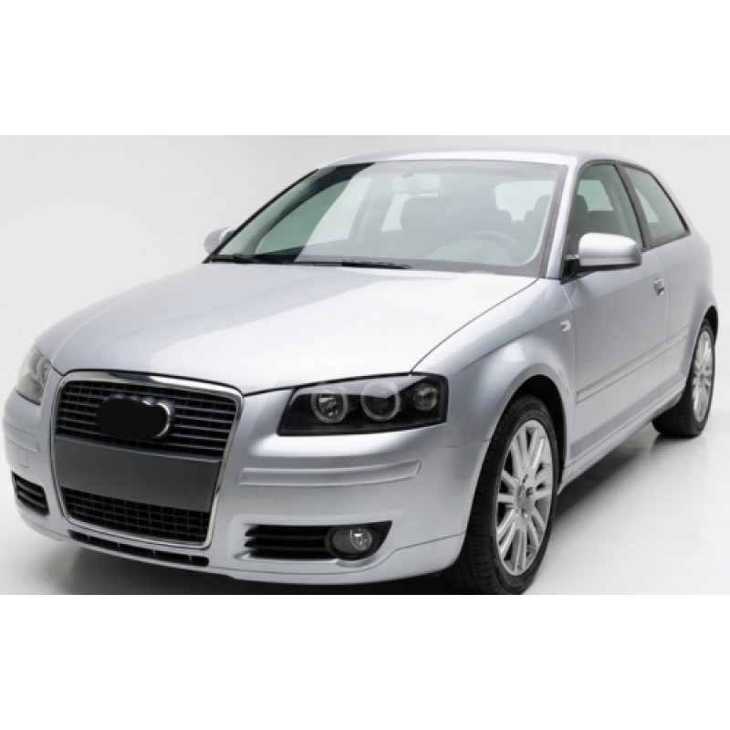 Φανάρια εμπρός Audi A3 (2003-2008) angel eyes - μαύρα , χωρίς λάμπες (Η7) - σετ 2τμχ.