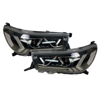 Φανάρια εμπρός Toyota Hilux (2015-2020), led με φώτα ημέρας με H7 / H1 λάμπες - σετ 2τμχ.
