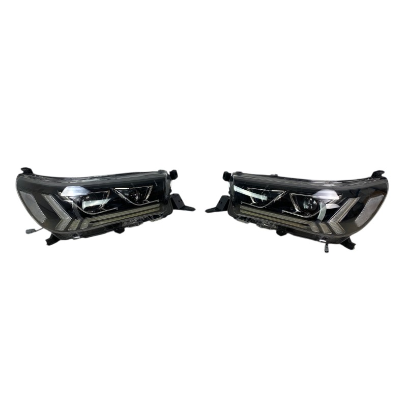 Φανάρια εμπρός Toyota Hilux (2015-2020), led με φώτα ημέρας με H7 / H1 λάμπες - σετ 2τμχ.