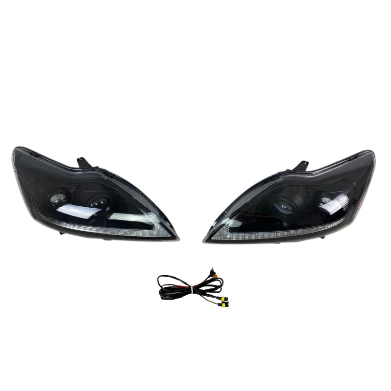 Φανάρια εμπρός Ford Focus (2009-2011), led με φώτα ημέρας - σετ 2τμχ.