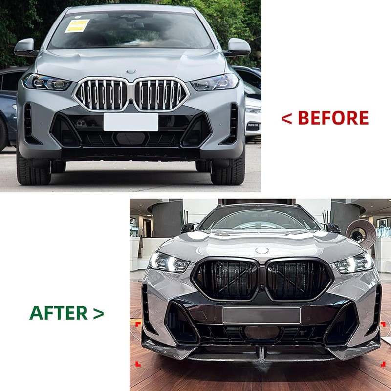 Spoiler εμπρός προφυλακτήρα BMW X6 G06 (2020-2022) M-Sport design - μαύρο γυαλιστερό