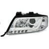 Φανάρια εμπρός Audi A6 C5 (2001-2004) led lightbar - χρωμίου , με λάμπες (Η1) - σετ 2τμχ.