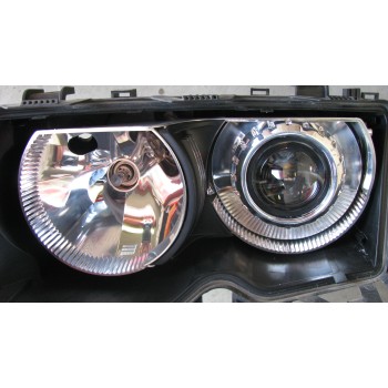 Bi xenon προτζέκτορες BMW E46 Morimoto Mini μεταλλικοί με εργοστασιακό σχεδιασμό - retrofit 2 τμχ.