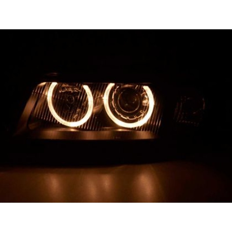 Φανάρια εμπρός angel eyes για Audi A4 (1999-2001) - μαύρα , χωρίς λάμπες (Η7) - σετ 2τμχ. Φανάρια εμπρός angel eyes για Audi A4 (1999-2001) - μαύρα , χωρίς λάμπες (Η7) - σετ 2τμχ.