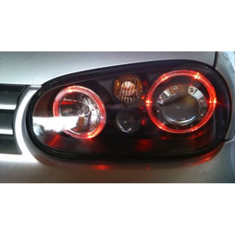 Φανάρια εμπρός Audi A3 (1996-2000) angel eyes - chrome , χωρίς λάμπες (Η7) - σετ 2τμχ.