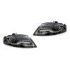 Φανάρια εμπρός με DRL led για Audi A4 B8 (2007-2011) -μαύρα , χωρίς λάμπες (Η7) - σετ 2τμχ.