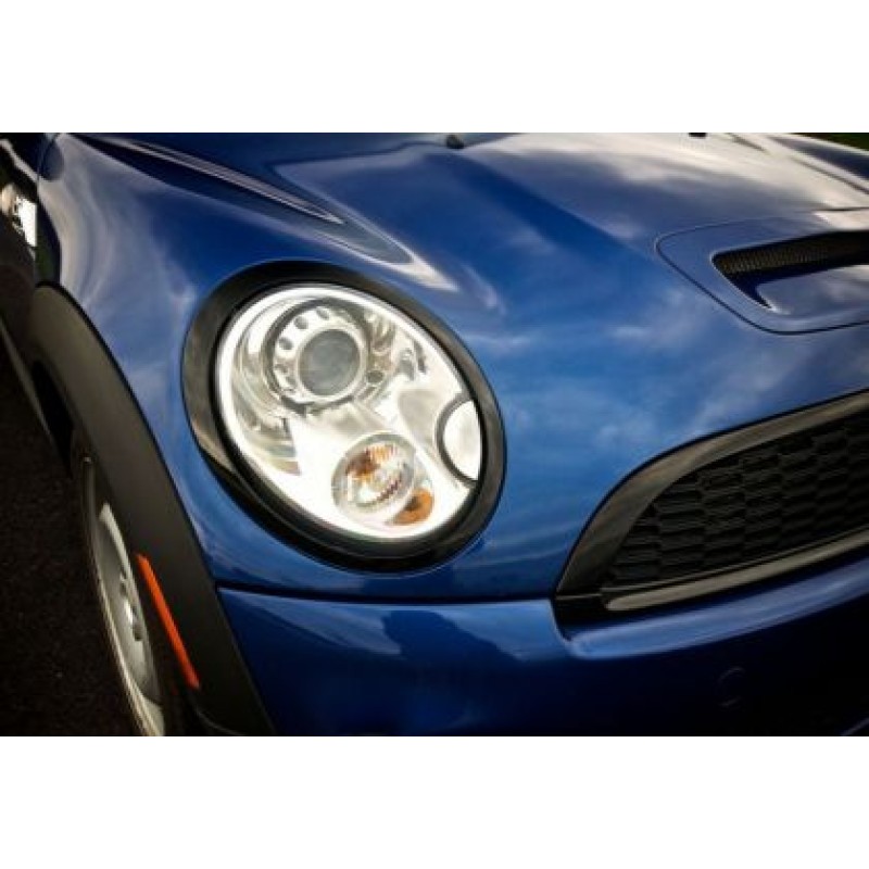 Φανάρια εμπρός Mini cooper (2006-2010) angel eyes - chrome , με λάμπες (Η1) - σετ 2τμχ.