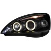 Φανάρια εμπρός angel eyes για Opel Corsa C (2001-2006) - black , με λάμπες (Η1) - σετ 2τμχ.