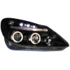 Φανάρια εμπρός led angel eyes για Opel Corsa D (2006-2010) - μαύρα , με λάμπες (Η1) - σετ 2τμχ.