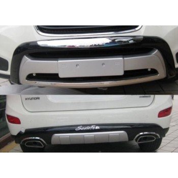 Bull - bar Hyundai Santa Fe (2010-2012) - ασημένια - σετ εμπρός και πίσω