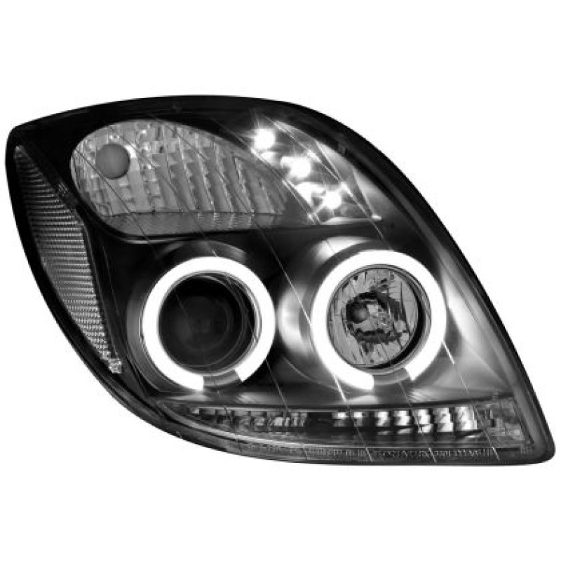 Φανάρια εμπρός angel eyes για Toyota Yaris (2006-2009) - μαύρα , με λάμπες (Η1) - σετ 2τμχ. Φανάρια εμπρός angel eyes για Toyota Yaris (2006-2009) - μαύρα , με λάμπες (Η1) - σετ 2τμχ.