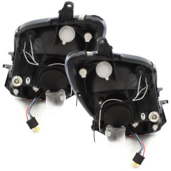 Φανάρια εμπρός angel eyes για Toyota Yaris (2006-2009) - μαύρα , με λάμπες (Η1) - σετ 2τμχ.