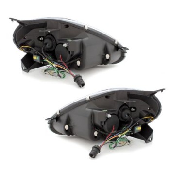 Φανάρια εμπρός led για Fiat Grande Punto (2005+) - chrome , με λάμπες (Η1) - σετ 2τμχ.