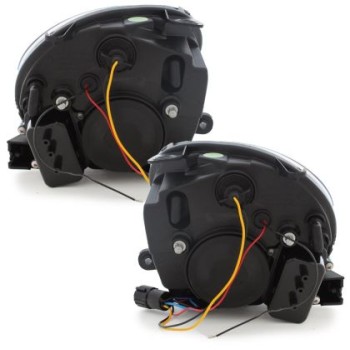 Φανάρια εμπρός led Dayline για Fiat 500 (2007+) - chrome , με λάμπες (Η1) - σετ 2τμχ.