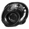 Φανάρια εμπρός led Dayline για Fiat 500 (2007+) - μαύρο , χωρίς λάμπες (Η7) - σετ 2τμχ.