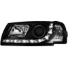 Φανάρια εμπρός led για Vw Transporter T4 (1997-2003) , μαύρα , με λάμπες (Η1) - σετ 2τμχ.