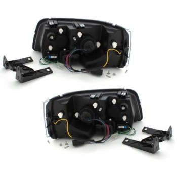 Φανάρια εμπρός led για Vw Transporter T5 (2003-2009) , black , με λάμπες (Η1) - σετ 2τμχ.