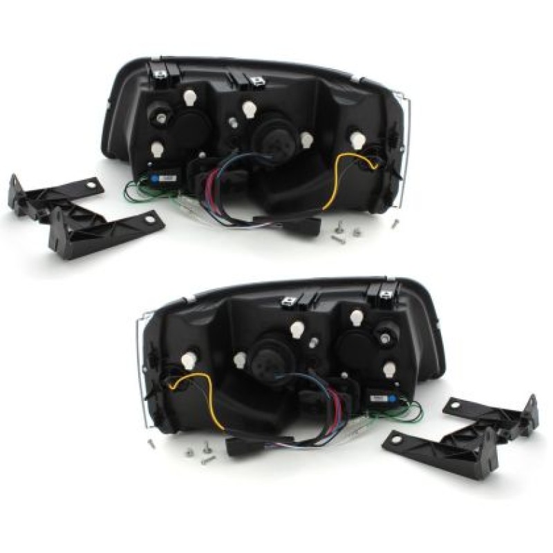 Φανάρια εμπρός led για Vw Transporter T5 (2003-2009) , black , με λάμπες (Η1) - σετ 2τμχ. Φανάρια εμπρός led για Vw Transporter T5 (2003-2009) , black , με λάμπες (Η1) - σετ 2τμχ.