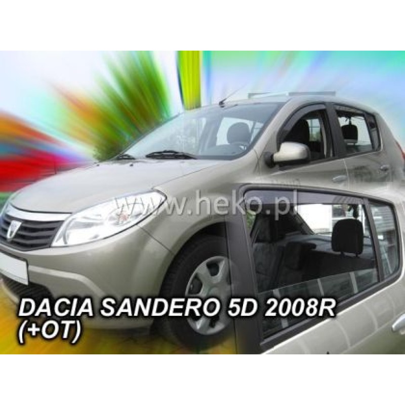 Ανεμοθραύστες για Dacia Sandero / Stepway I (2008-2012) 5 πορτο - 4 τμχ. εμπρός και πίσω Ανεμοθραύστες για Dacia Sandero / Stepway I (2008-2012) 5 πορτο - 4 τμχ. εμπρός και πίσω