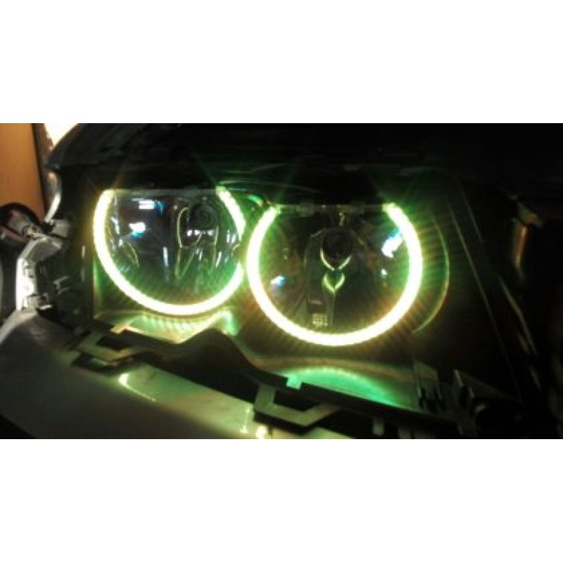 RGB δαχτυλίδια angel eyes led για BMW E46 coupe (2003+) - με εναλλαγή χρωμάτων