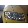 Φανάρια εμπρός Fiat Stilo 3 πορτο (2001-2008) led - chrome , με λάμπες (Η1) - σετ 2τμχ.