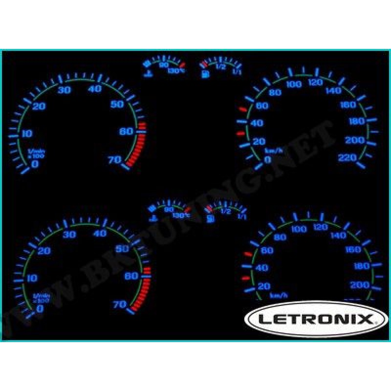 Φωτιζόμενο καντράν Vw Golf 4 / Bora - 220 km/h / 7000 στρ. μπλε Φωτιζόμενο καντράν Vw Golf 4 / Bora - 220 km/h / 7000 στρ. μπλε