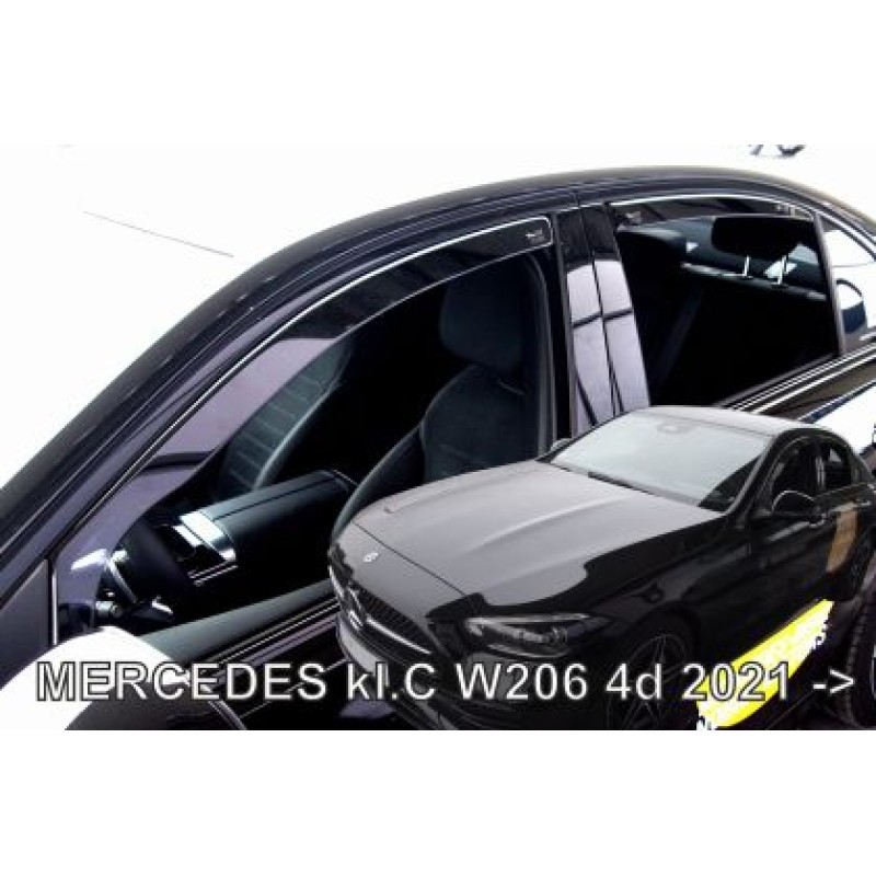 Ανεμοθραύστες για Mercedes C W206 4D (2021+) Sedan - 4 τμχ. εμπρός και πίσω Ανεμοθραύστες για Mercedes C W206 4D (2021+) Sedan - 4 τμχ. εμπρός και πίσω