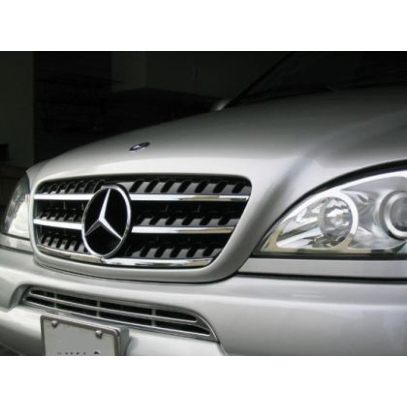 Μάσκα Mercedes ML W163 (W164 design) (1998-2005) -μαύρη με πλαίσιο χρωμίου