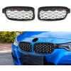 Μάσκα BMW F30 (2011-2019) - γυαλιστερή - Diamond Design - χρωμίου/μαύρη - 2τμχ.