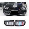 Καρδιές μάσκας BMW E90 με διπλή γρίλια (2005-2008) - tri color - 2τμχ.