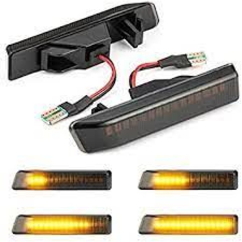 Led φλας φτερού BMW E36 / E53 (1999-2006) - χρωμίου με τρεχούμενο φλας - σετ 2τμχ.