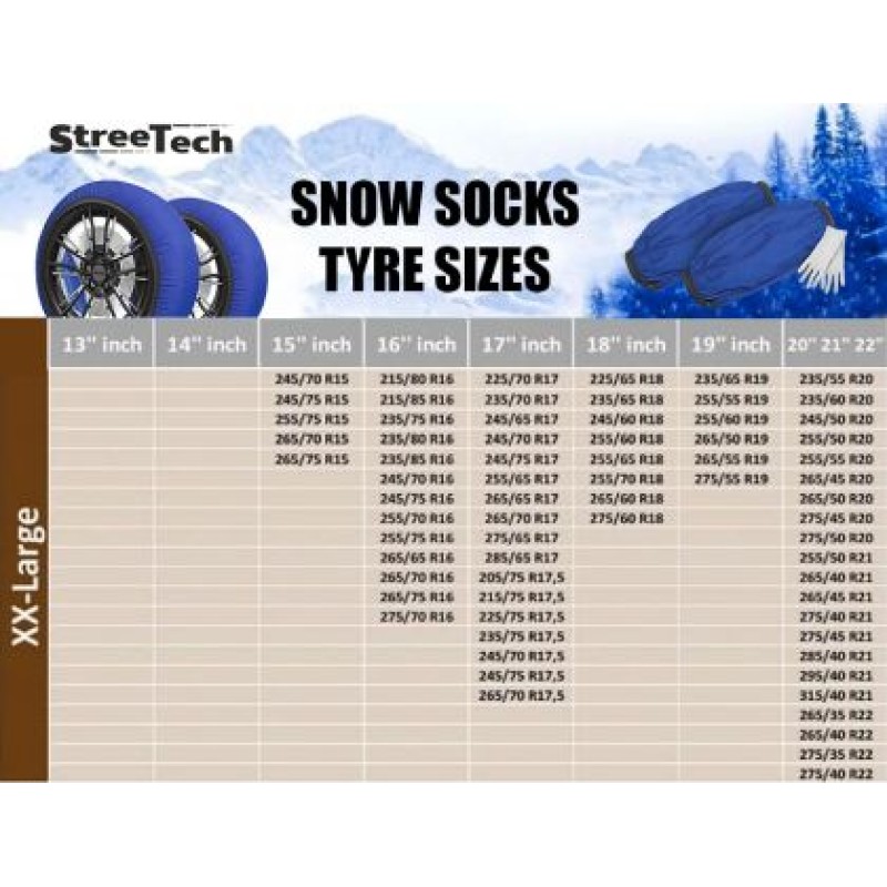 Χιονοκουβέρτες Streetech Pro Series - λευκό χρώμα - μέγεθος XXL - σετ 2τμχ.