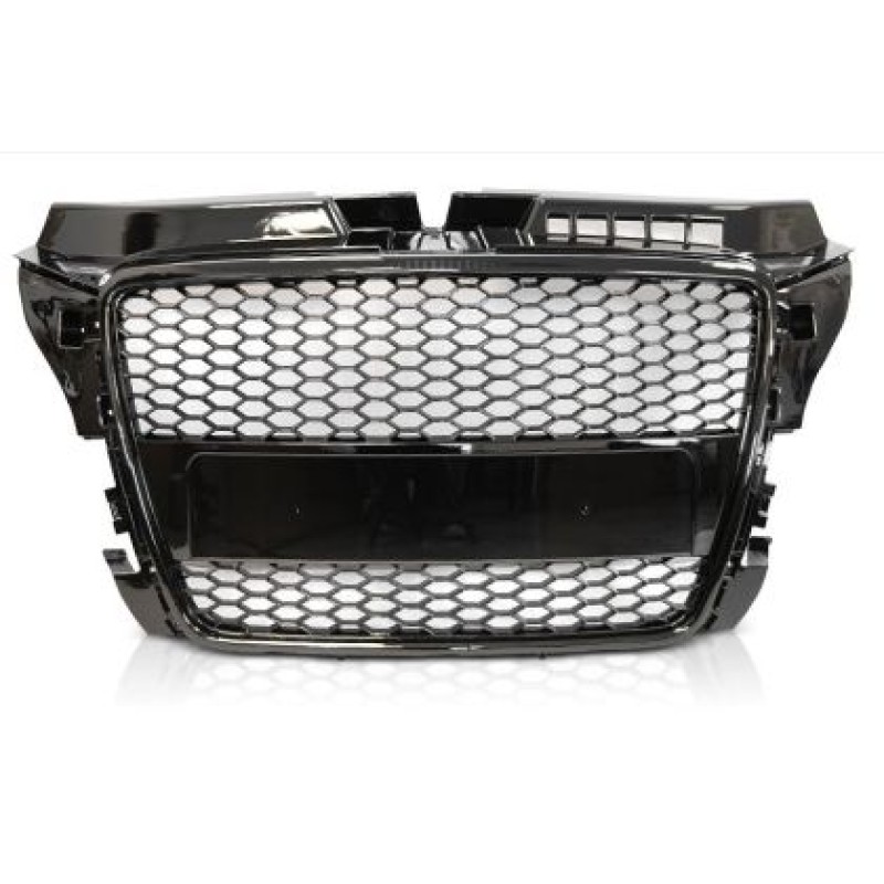 Μάσκα Audi A3 (2008-2013) με βάση για σήμα - RS-Look μαύρη γυαλιστερή