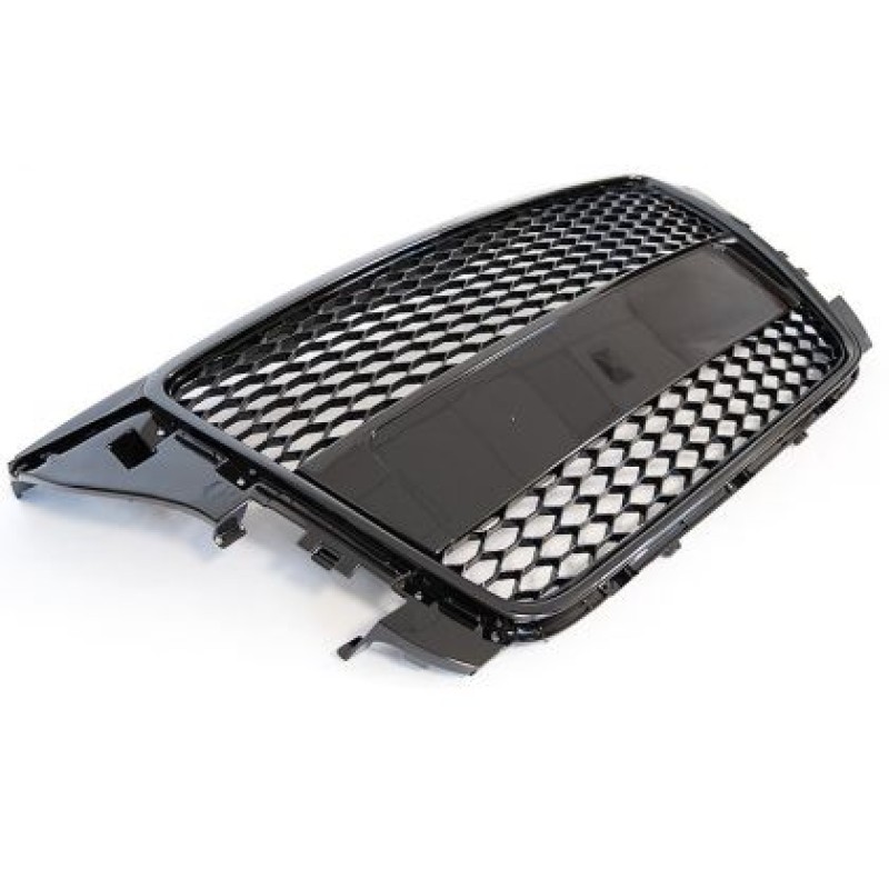 Μάσκα Audi A3 (2008-2013) με βάση για σήμα - RS-Look μαύρη γυαλιστερή