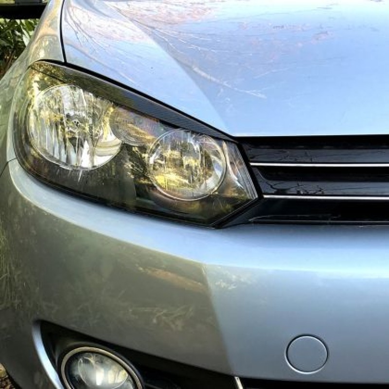 Φρυδάκια φαναριών Vw Golf 6 (2008-2013) - μαύρα γυαλιστερά