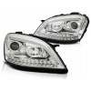 Φανάρια εμπρός Mercedes ML W164 (2005-2008) led chrome με τρεχούμενο φλας - σετ 2τμχ.