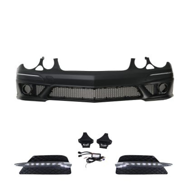 Προφυλακτήρας εμπρός Mercedes W211 E-Class (2006-2009) - AMG Design με LED φώτα ημέρας