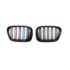 Καρδιές μάσκας BMW E39 (1995-2003) με διπλή γρίλια - tri color - 2τμχ.