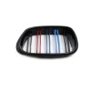 Καρδιές μάσκας BMW E39 (1995-2003) με διπλή γρίλια - tri color - 2τμχ.