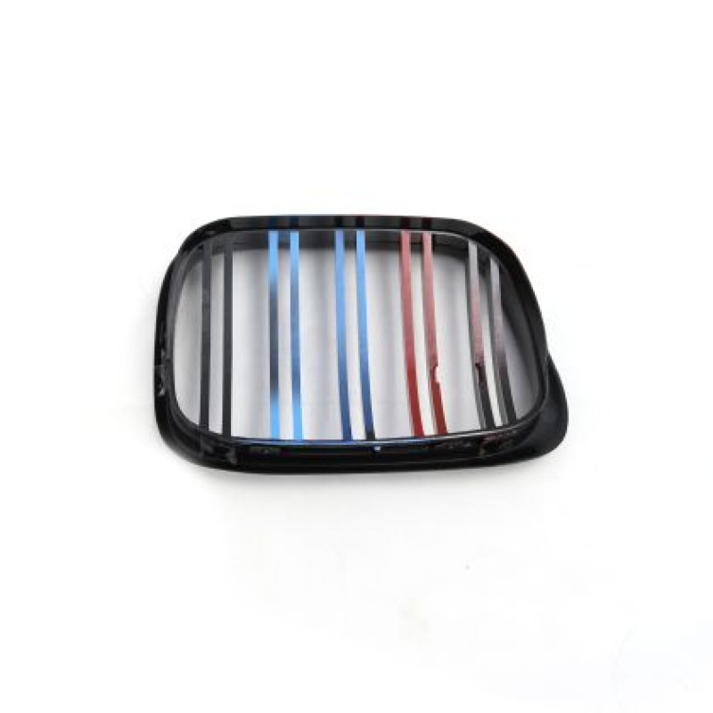 Καρδιές μάσκας BMW E39 (1995-2003) με διπλή γρίλια - tri color - 2τμχ.